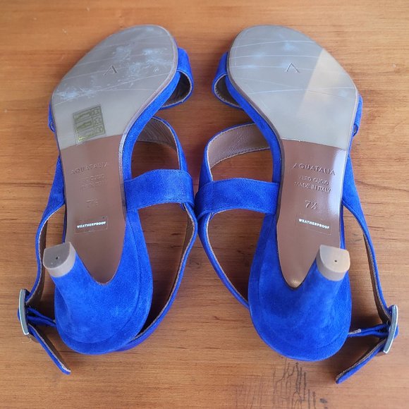 Aquatalia Blue Suede Sandals - Picture 2 of 6